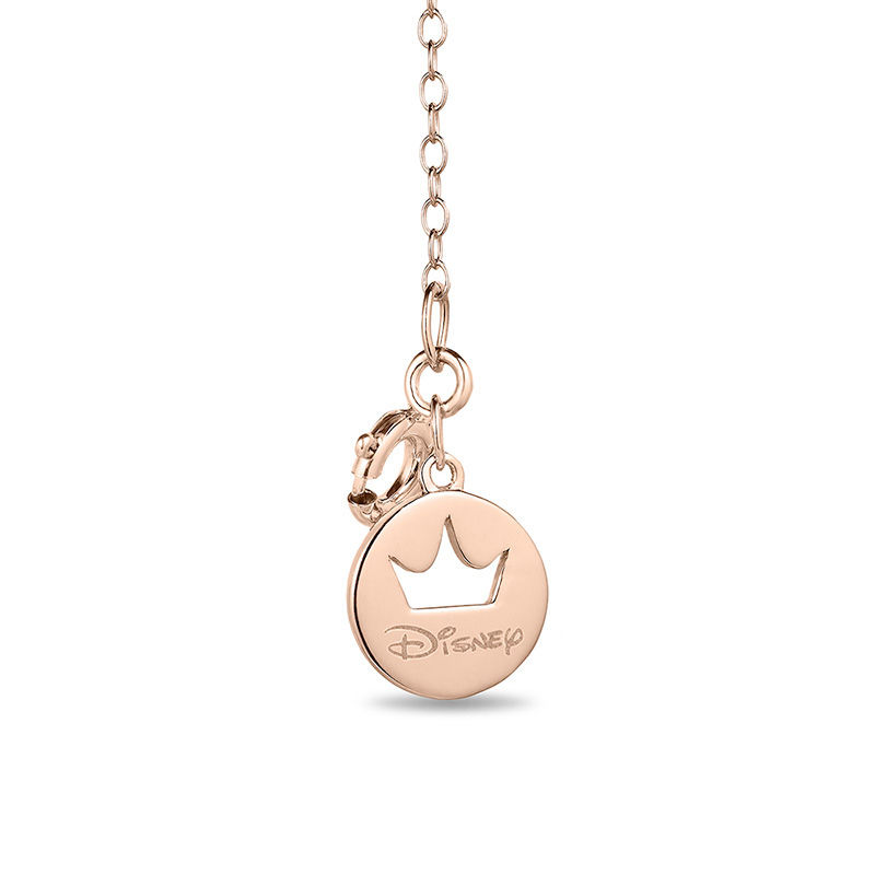 Main Image 2 of Enchanted Disney Belle 1/10 CT. T.W. Diamond Rose Pendant in 10K Rose Gold - 19"