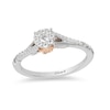 Thumbnail Image 0 of Enchanted Disney Belle 1/5 CT. T.W. Diamond Frame Promise Ring in 10K Two-Tone Gold