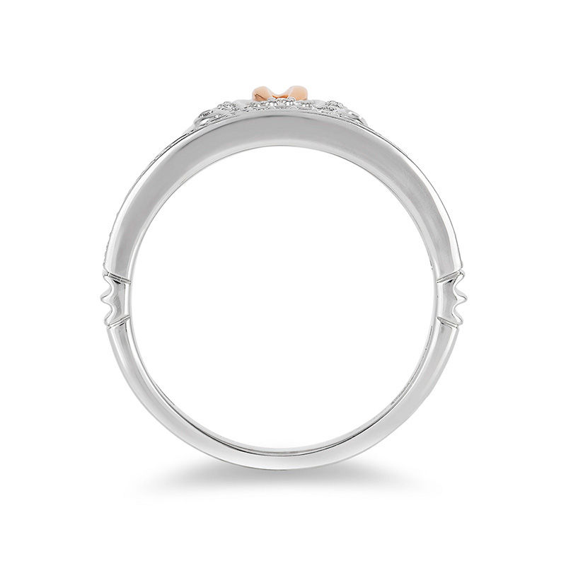 Main Image 3 of Enchanted Disney Cinderella 1/6 CT. T.W. Diamond Carriage Ring in Sterling Silver and 10K Rose Gold