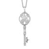 Thumbnail Image 1 of Enchanted Disney Princess 1/20 CT. T.W. Diamond Castle Key Pendant in Sterling Silver - 19"
