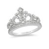Thumbnail Image 0 of Enchanted Disney Princess 1/3 CT. T.W. Diamond Crown Vintage-Style Ring in Sterling Silver - Size 7