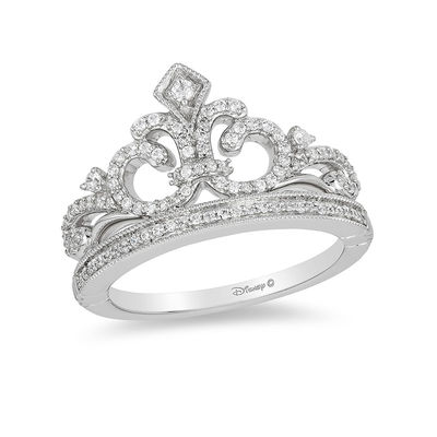 Disney Princess ダイヤモンドリング Enchanted Disney Princess 1/3 CT. T.W. Diamond Crown Vintage-Style