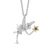 Thumbnail Image 0 of Enchanted Disney Tinker Bell Tourmaline and 1/10 CT. T.W. Diamond Pendant in Sterling Silver and 10K Gold Plate - 19"