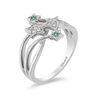 Thumbnail Image 1 of Enchanted Disney Tinker Bell Tourmaline and 1/10 CT. T.W. Diamond Star Ring in Sterling Silver