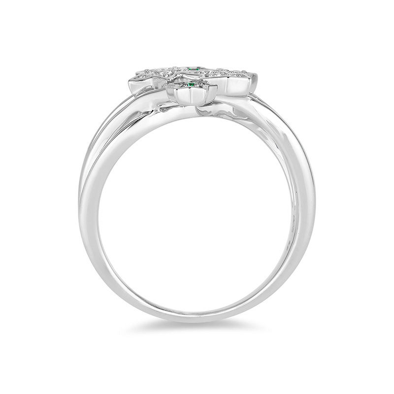 Main Image 3 of Enchanted Disney Tinker Bell Tourmaline and 1/10 CT. T.W. Diamond Star Ring in Sterling Silver