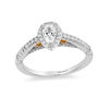 Thumbnail Image 1 of Enchanted Disney Merida 1/2 CT. T.W. Pear-Shaped Diamond Frame Engagement Ring in 14K Two-Tone Gold