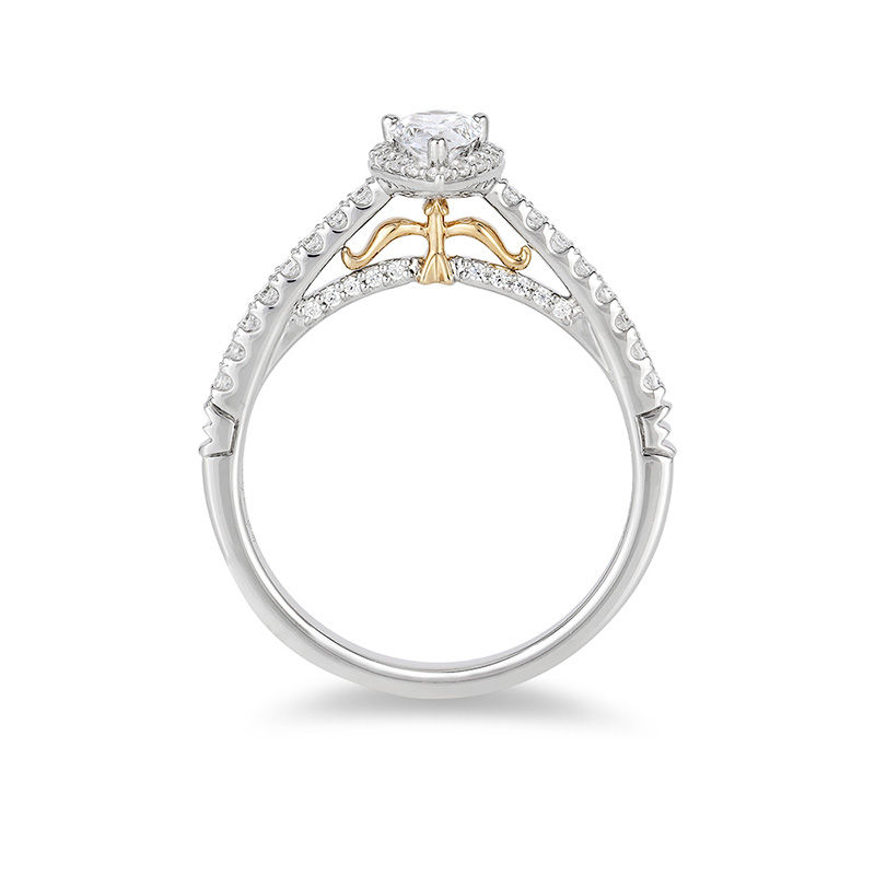 Main Image 2 of Enchanted Disney Merida 1/2 CT. T.W. Pear-Shaped Diamond Frame Engagement Ring in 14K Two-Tone Gold
