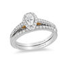 Thumbnail Image 3 of Enchanted Disney Merida 1/2 CT. T.W. Pear-Shaped Diamond Frame Engagement Ring in 14K Two-Tone Gold