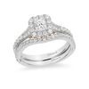 Thumbnail Image 3 of Enchanted Disney Tinker Bell 3/4 CT. T.W. Princess-Cut Diamond Frame Engagement Ring in 14K Two-Tone Gold