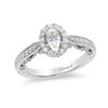 Thumbnail Image 0 of Enchanted Disney Ariel 1 CT. T.W. Oval Diamond Frame Engagement Ring in 14K White Gold