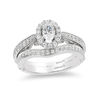 Thumbnail Image 2 of Enchanted Disney Ariel 1 CT. T.W. Oval Diamond Frame Engagement Ring in 14K White Gold