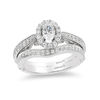 Thumbnail Image 3 of Enchanted Disney Ariel 1 CT. T.W. Oval Diamond Frame Engagement Ring in 14K White Gold