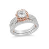 Thumbnail Image 3 of Enchanted Disney Belle 1-1/4 CT. T.W. Diamond Rose Frame Engagement Ring in 14K Two-Tone Gold