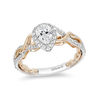 Thumbnail Image 1 of Enchanted Disney Rapunzel 3/4 CT. T.W. Pear-Shaped Diamond Frame Twist Engagement Ring in 14K Two-Tone Gold - Size 7