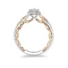 Thumbnail Image 2 of Enchanted Disney Rapunzel 3/4 CT. T.W. Pear-Shaped Diamond Frame Twist Engagement Ring in 14K Two-Tone Gold - Size 7