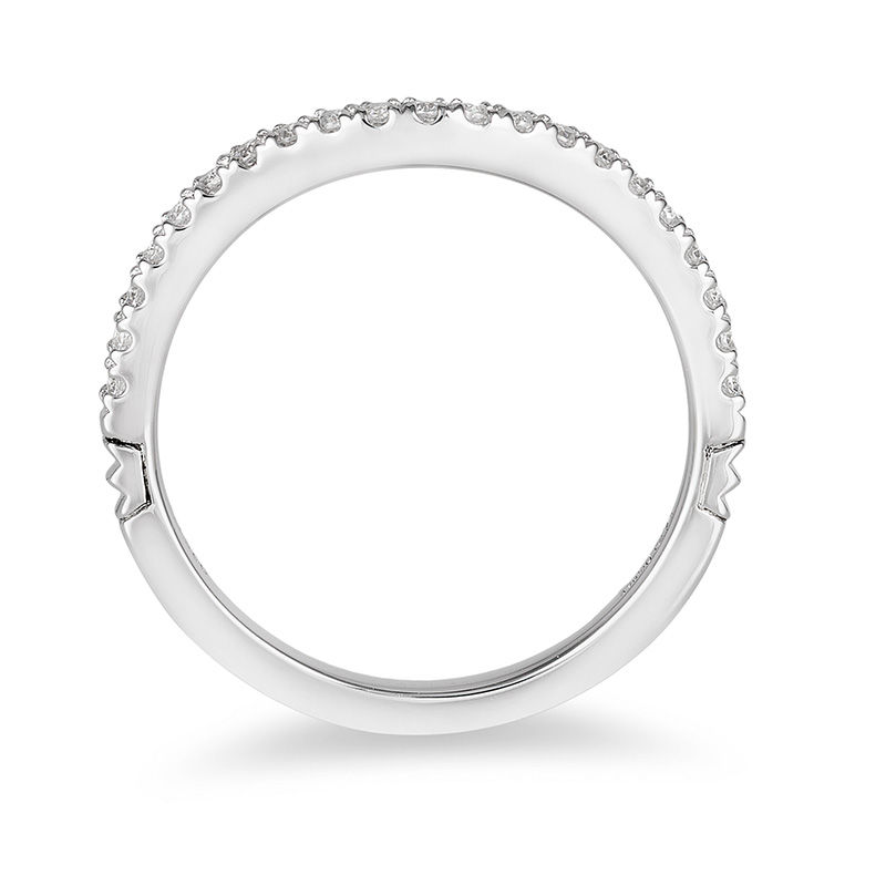 Main Image 3 of Enchanted Disney Princess 1/5 CT. T.W. Diamond Contour Wedding Band in 14K White Gold