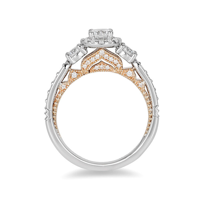 Enchanted Disney Jasmine 1 CT. T.W. Diamond Three Stone Engagement Ring in 14K White Gold