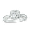 Thumbnail Image 0 of Vera Wang Love Collection 1-1/6 CT. T.W. Princess-Cut Diamond Frame Engagement Ring in 14K White Gold