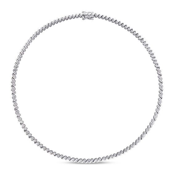 アクセサリー Off-White Silver SmallLogoCross Necklace 1 CT. T.W. Diamond 