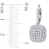 Thumbnail Image 3 of 1 CT. T.W. Composite Diamond Double Cushion Frame Drop Earrings in Sterling Silver