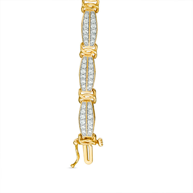 2 CT. T.W. Diamond Double Row Bracelet in 10K Gold - 7.5"