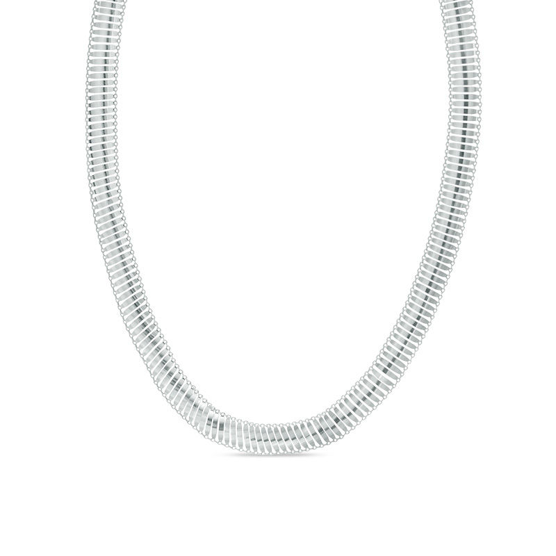 Made in Italy 13.03mm Omega Chain Necklace in Sterling Silver - 18"