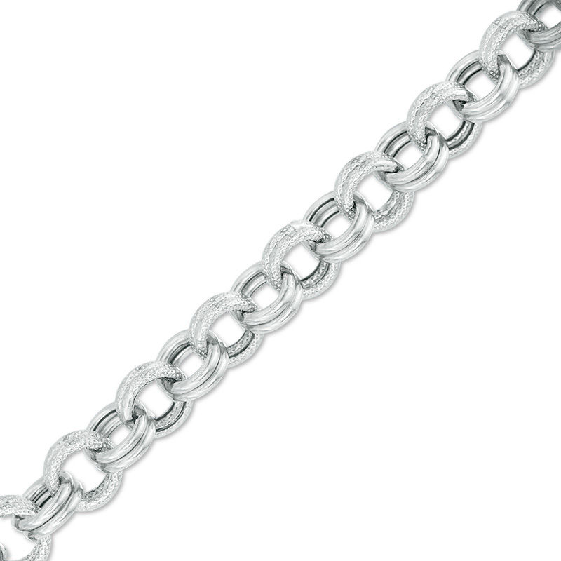 Main Image 1 of Made in Italy 9.0mm Multi-Link Cable Chain Bracelet in Sterling Silver - 7.5"