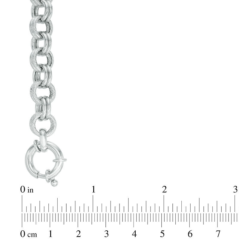 Main Image 3 of Made in Italy 9.0mm Multi-Link Cable Chain Bracelet in Sterling Silver - 7.5"