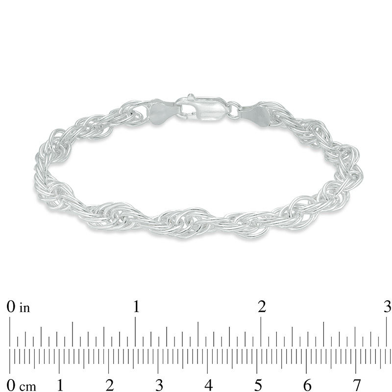 Main Image 2 of Made in Italy 5.97mm Rope Chain Bracelet in Sterling Silver - 7.5"