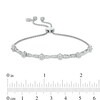 Thumbnail Image 2 of 3/8 CT. T.W. Multi-Diamond Flower Twist Bolo Bracelet in 10K White Gold - 8.9"