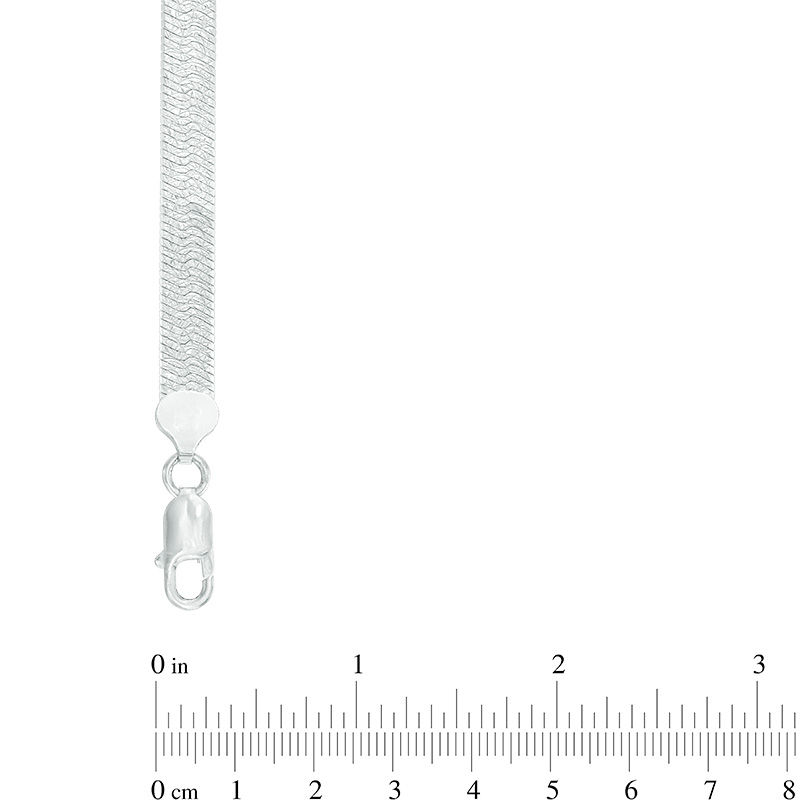 Made in Italy 7.0mm Diamond-Cut Herringbone Chain Bracelet in Sterling Silver - 7.5"