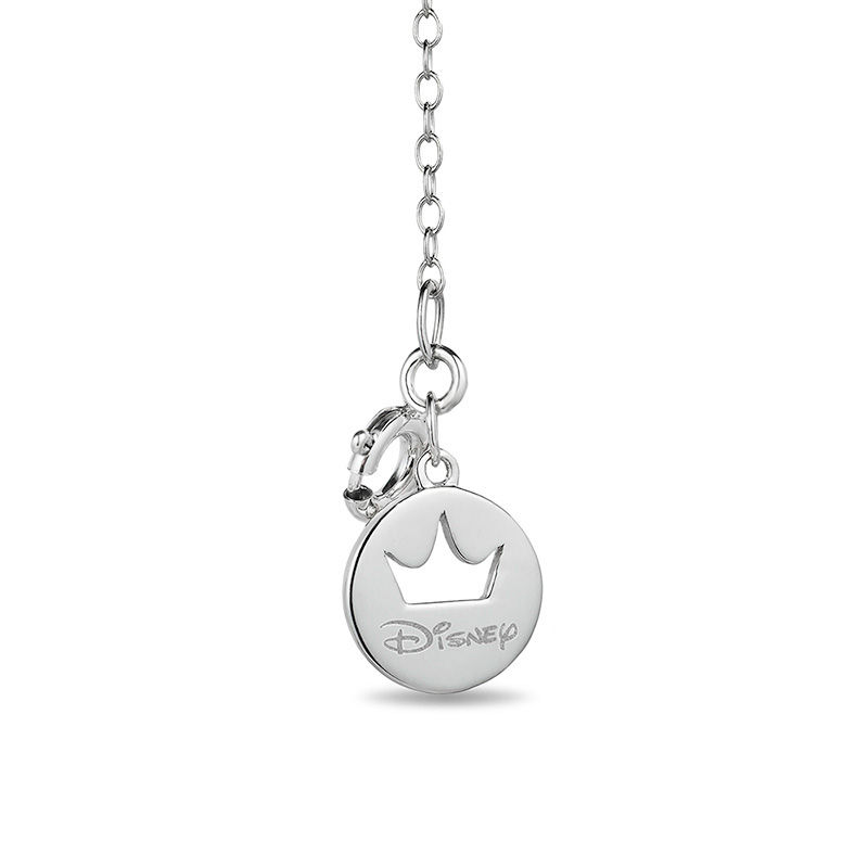 Main Image 2 of Enchanted Disney Belle 1/5 CT. T.W. Diamond Rose in Dome Pendant in Sterling Silver and 10K Rose Gold - 19"