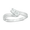 Thumbnail Image 0 of Ever Us® 1/3 CT. T.W. Two-Stone Diamond Bypass Ring in 14K White Gold