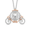 Thumbnail Image 0 of Enchanted Disney Cinderella 1/2 CT. T.W. Diamond Carriage Pendant in 10K Two-Tone Gold - 19"