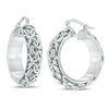 Thumbnail Image 1 of Made in Italy 20.96mm Byzantine-Style Hoop Earrings in Sterling Silver