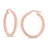 Thumbnail Image 1 of Made in Italy 25.67mm Diamond-Cut Hoop Earrings in Sterling Silver with 14K Rose Gold Plate