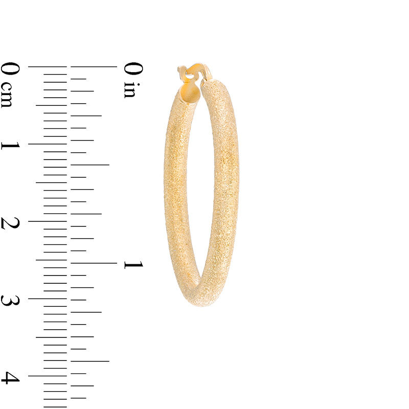 Made in Italy 25.67mm Diamond-Cut Hoop Earrings in Sterling Silver with 14K Gold Plate