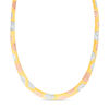 Thumbnail Image 1 of Made in Italy 11.0mm Rose Omega Chain Necklace in Sterling Silver with 14K Two-Tone Gold Plate - 17"