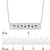 Thumbnail Image 3 of Vera Wang Love Collection Princess-Cut Blue Sapphire and 1/4 CT. T.W. Diamond Bar Necklace in 14K White Gold - 19"