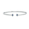 Thumbnail Image 0 of Vera Wang Love Collection Princess-Cut Blue Sapphire and Diamond Accent Flex Bangle in Sterling Silver - 7.5"