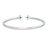 Thumbnail Image 1 of Vera Wang Love Collection Princess-Cut Blue Sapphire and Diamond Accent Flex Bangle in Sterling Silver - 7.5"