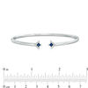 Thumbnail Image 2 of Vera Wang Love Collection Princess-Cut Blue Sapphire and Diamond Accent Flex Bangle in Sterling Silver - 7.5"