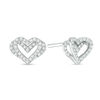 Thumbnail Image 1 of The Kindred Heart from Vera Wang Love Collection 1/6 CT. T.W. Diamond Mini Stud Earrings in Sterling Silver