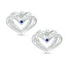 Thumbnail Image 2 of The Kindred Heart from Vera Wang Love Collection 1/6 CT. T.W. Diamond Mini Stud Earrings in Sterling Silver