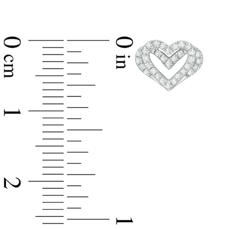 Main Image 3 of The Kindred Heart from Vera Wang Love Collection 1/6 CT. T.W. Diamond Mini Stud Earrings in Sterling Silver
