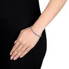 Thumbnail Image 2 of 4.0mm Lab-Created Blue and White Sapphire Alternating Tennis Bracelet in Sterling Silver - 7.25"