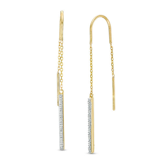 Diamond Accent Threader Earrings in 10K Gold Zales Outlet