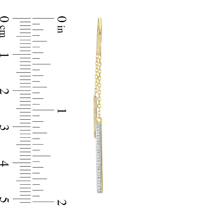 Diamond Accent Threader Earrings in 10K Gold