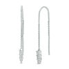 Thumbnail Image 1 of Diamond Accent Three Stone Threader Earrings in Sterling Silver