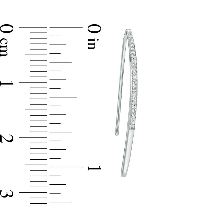 Main Image 2 of 1/10 CT. T.W. Diamond Linear Drop Earrings in 10K White Gold
